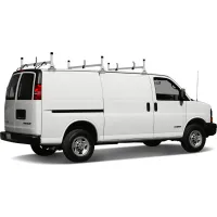 Vantech H1 3 Bar Steel Ladder Rack System for Chevy Express 1996-On, White