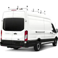 Vantech H1 3 Bar Steel Ladder Roof Rack for Ford Transit Cargo Van 2015-On, White
