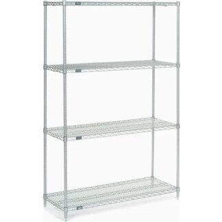 NEXEL STAINLESS STEEL WIRE SHELVING 74H STARTER 4-SHELF 48x18