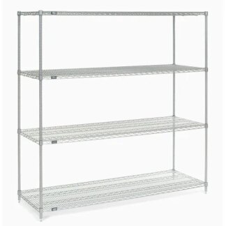 NEXEL STAINLESS STEEL WIRE SHELVING 74H STARTER 4-SHELF 54x18