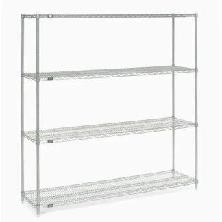 NEXEL STAINLESS STEEL WIRE SHELVING 74H STARTER 4-SHELF 72x18
