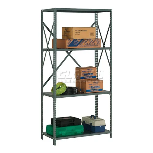 20 GAUGE OPEN STEEL SHELVING 48x24 73H 4 SHELVES 1 20 GAUGE OPEN STEEL SHELVING 48x24 73H 4 SHELVES