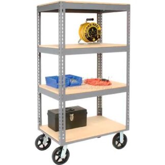 EASY-ADJUST BOLTLESS WOOD SHELF TRUCK 36x24x68 4 SHELVES