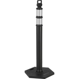 REFLECTIVE DELINEATOR POST HEXAGONAL 16 LBS BLACK